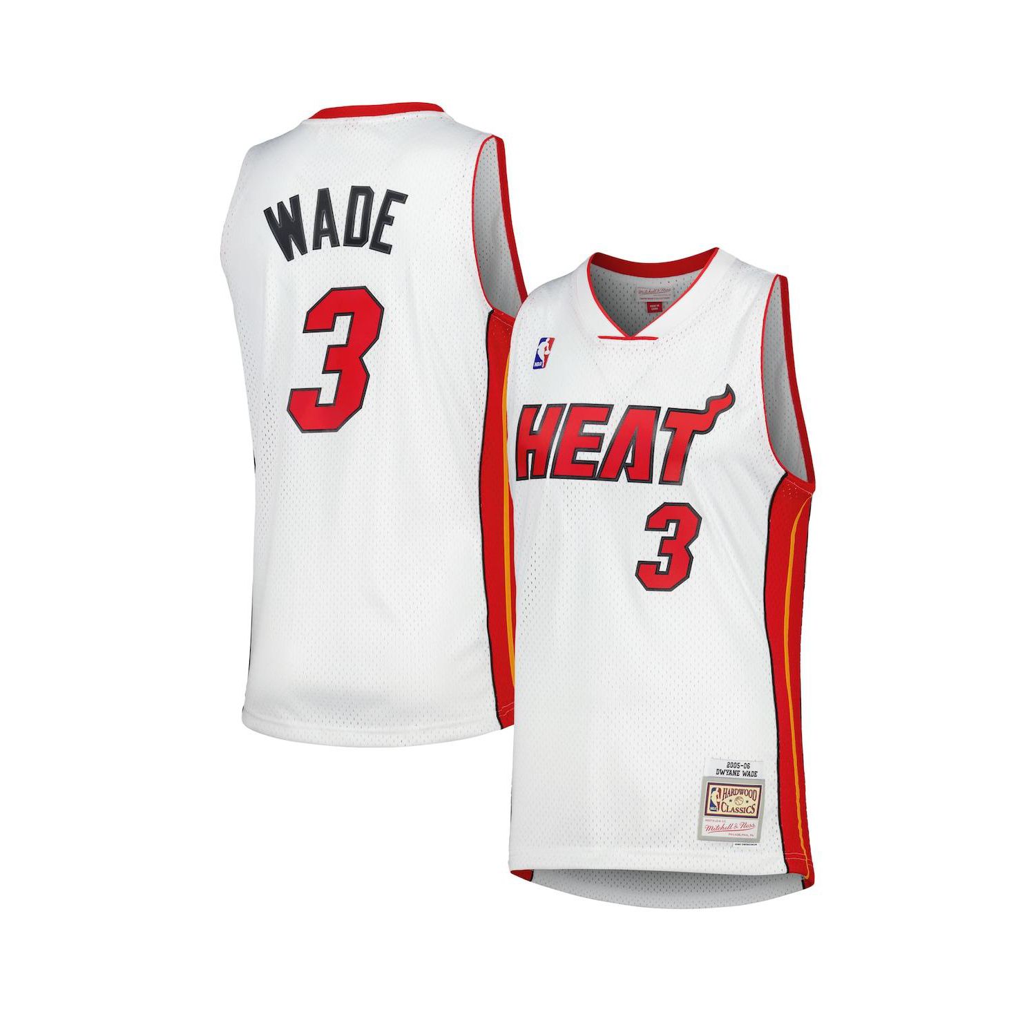 Men's Dwyane Wade White Miami Heat Hardwood Classics 2005-06 Swingman Jersey