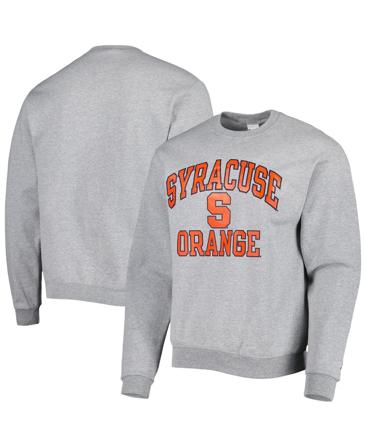 Champion Men's  Heather Gray Syracuse Orange High Motor Pullover Sweatshirt In Heather Gray