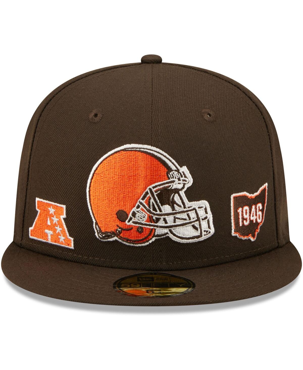Shop New Era Men's  Brown Cleveland Browns Identity 59fifty Fitted Hat