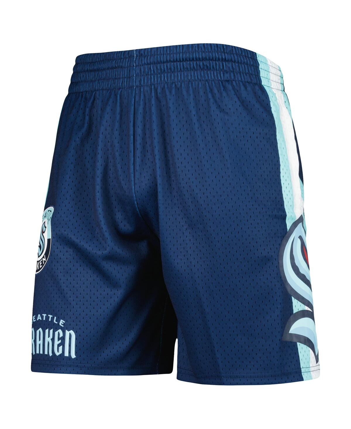 Mitchell & Ness Men's  Deep Sea Blue Seattle Kraken City Collection Mesh Shorts In Deep Sea Blue