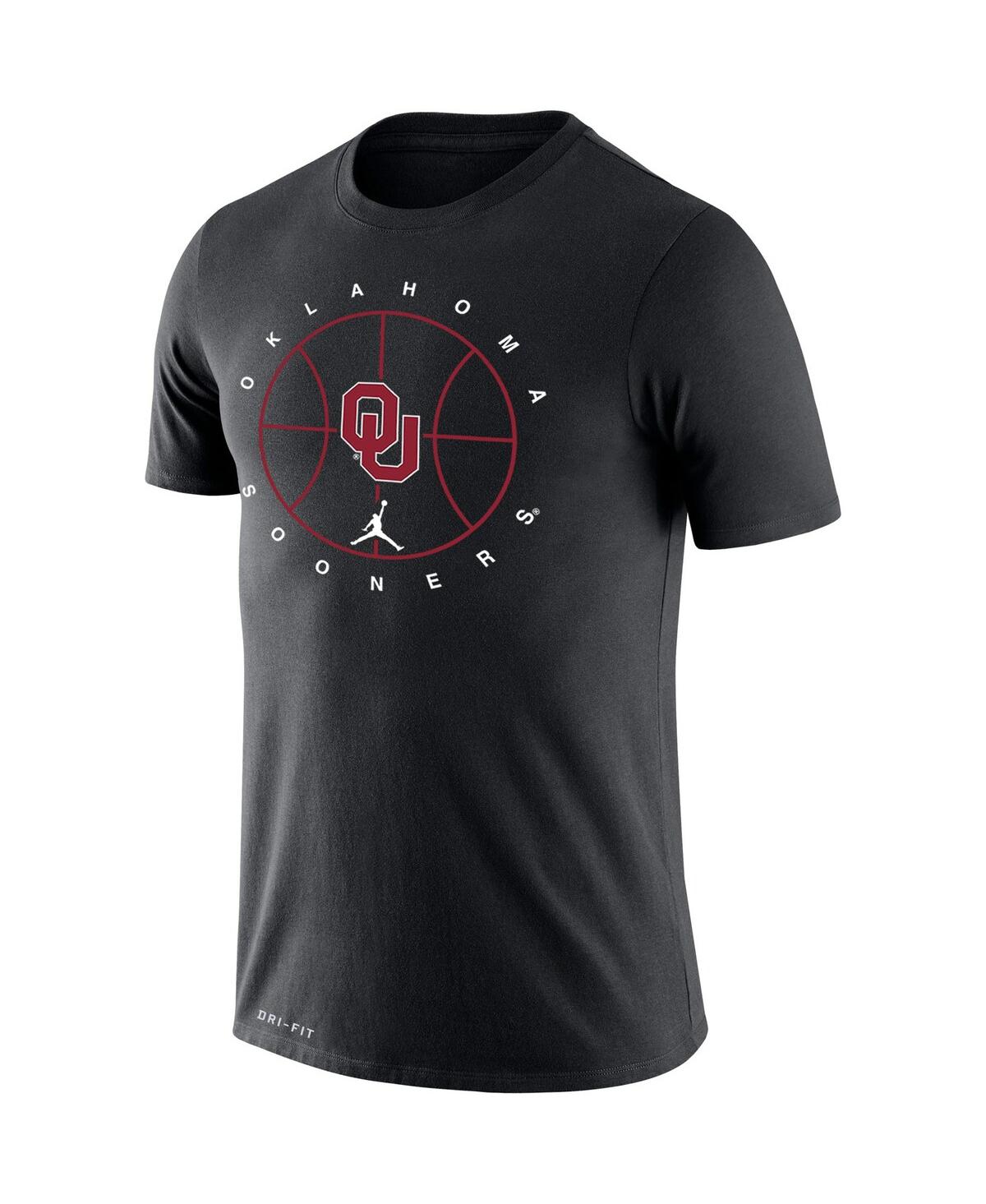 Shop Jordan Men's  Black Oklahoma Sooners Basketball Icon Legend Performance T-shirt
