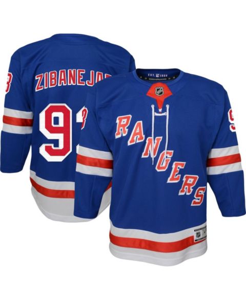 Топ Outerstuff Mika Zibanejad Blue New York Rangers Premier Player Jersey для мальчиков, цвет: Синий