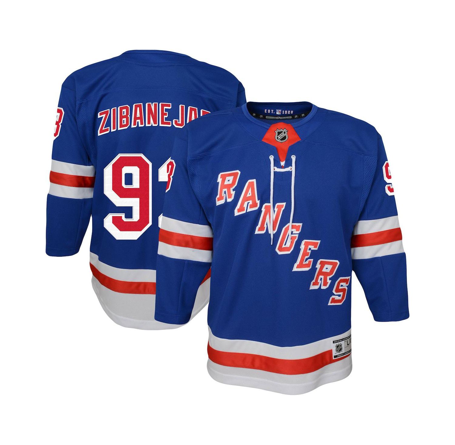 Big Boys Mika Zibanejad Blue New York Rangers Premier Player Jersey
