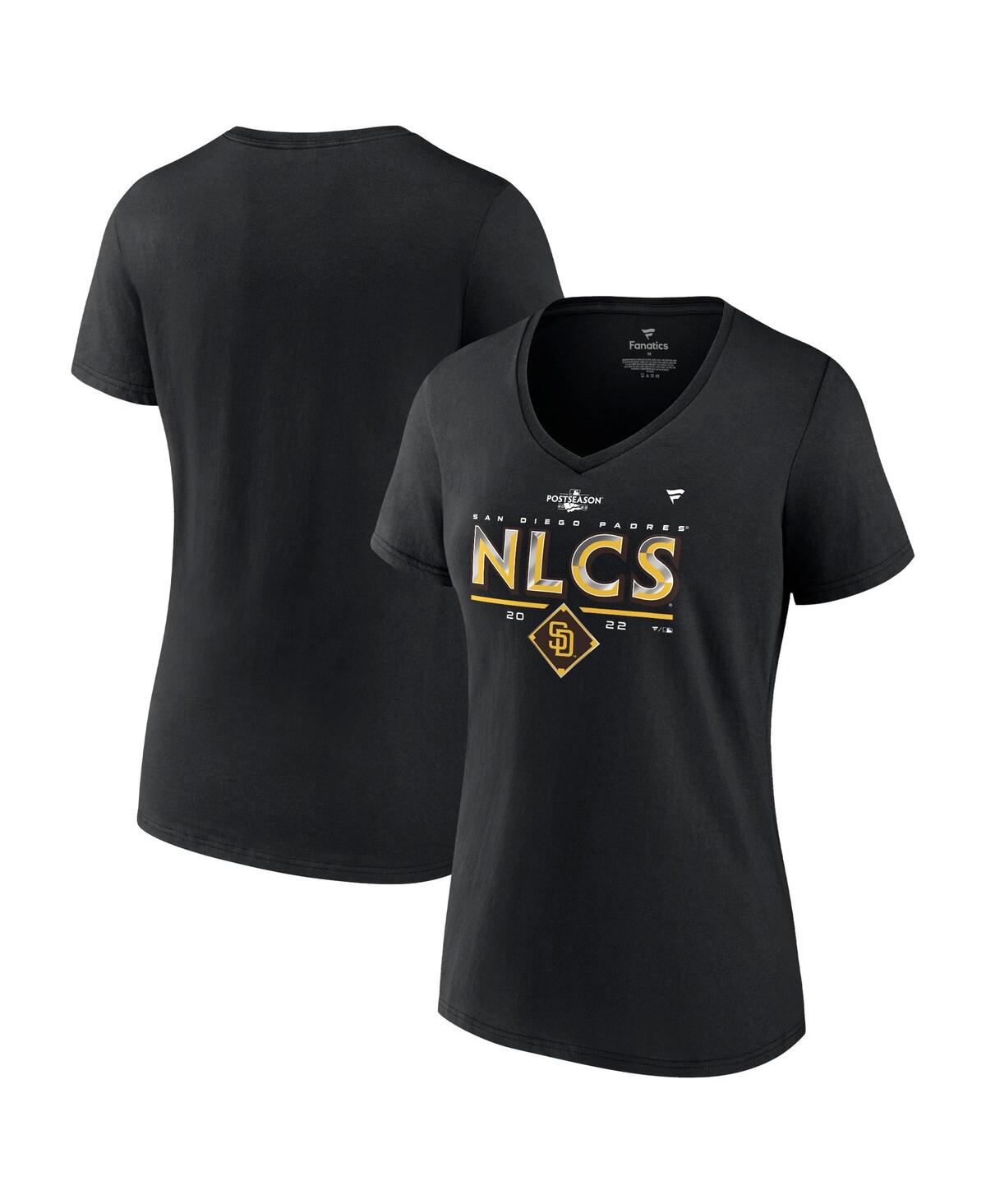 Fanatics Branded Black San Diego Padres 2022 Division Series Winner Locker Room V-neck T-shirt In Black