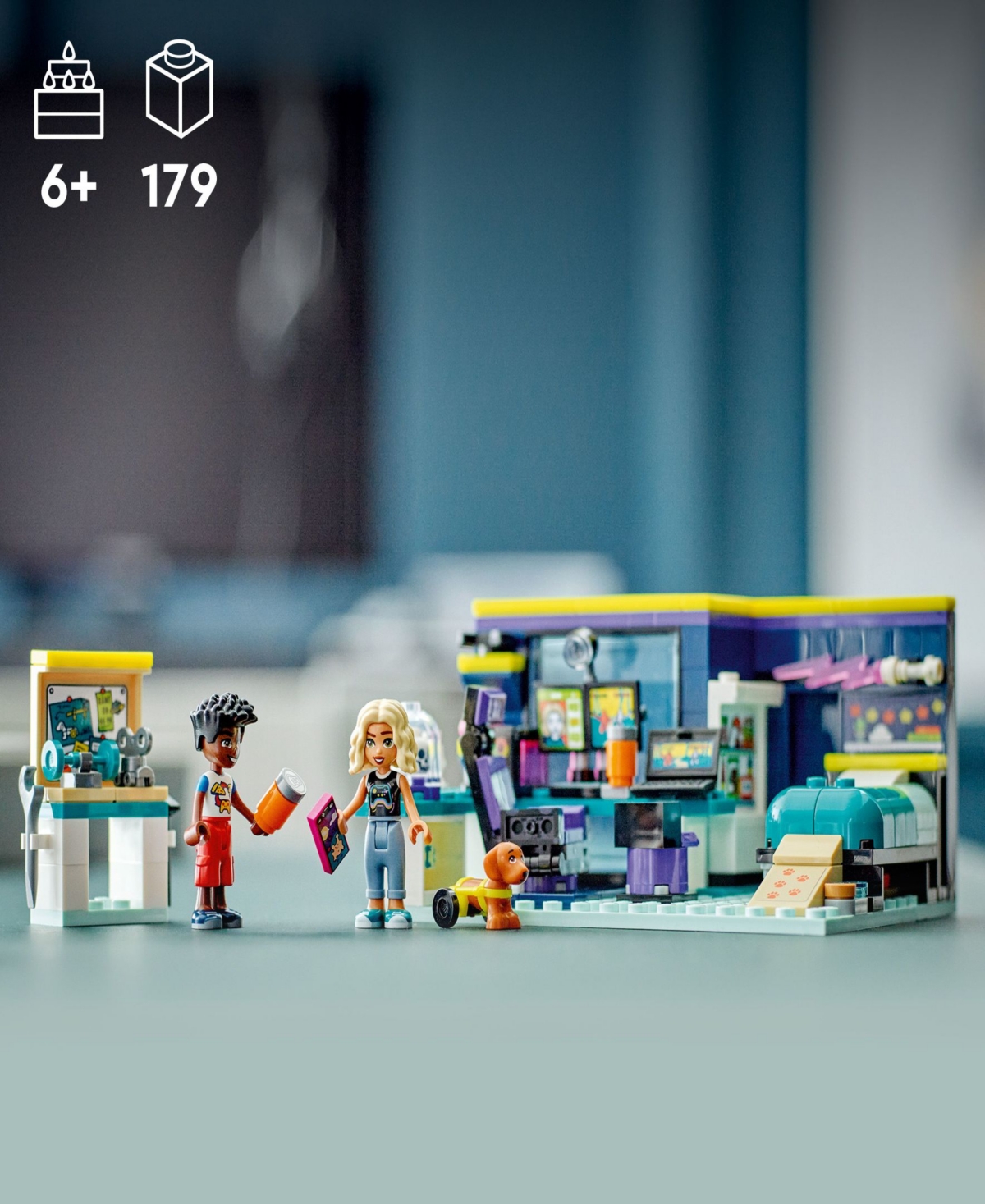 Shop Lego Friends Nova's Room 41755 Toy Building Set With Nova, Zac And Dog Figures In Multicolor