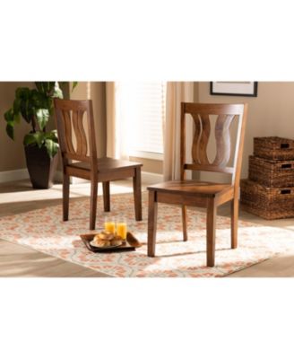 Fenton Modern and Contemporary Transitional 2-Piece Finished Wood Dining Chair Set