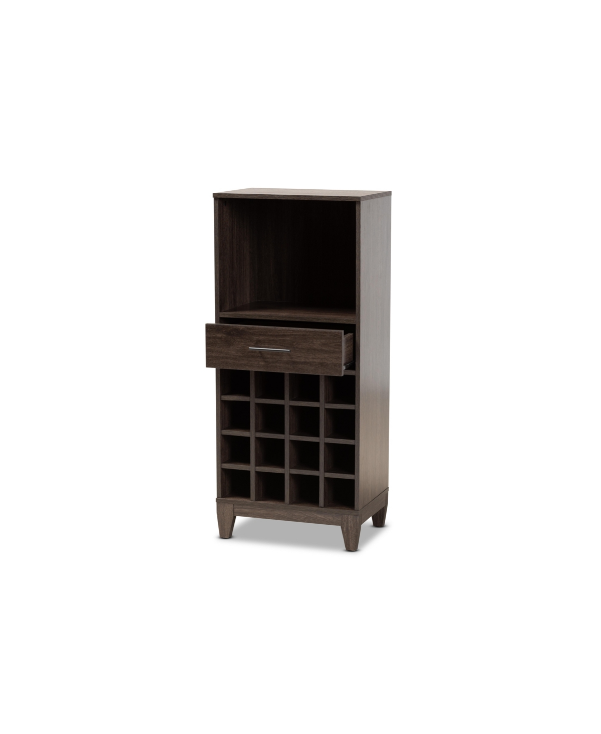 Baxton Studio Closeout!  Trenton Modern And Contemporary 45.25" Finished Wood 1-drawer Wine Storage C In Dark Brown