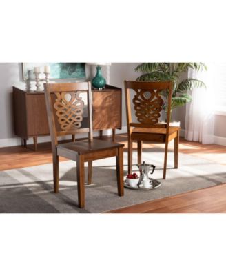 Gervais Modern and Contemporary Transitional 2-Piece Finished Wood Dining Chair Set