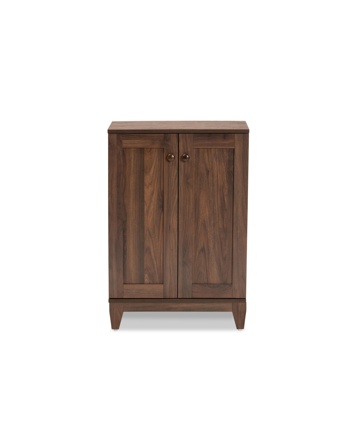Baxton Studio Nissa Modern And Contemporary 34.6" Finished Wood 2-door Shoe Storage Cabinet In Walnut Brown