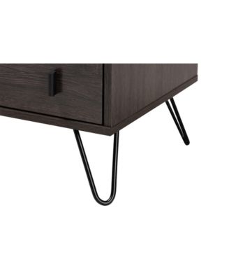 Glover Modern and Contemporary 21.7" Finished Wood and Finished Metal 2-Drawer Nightstand