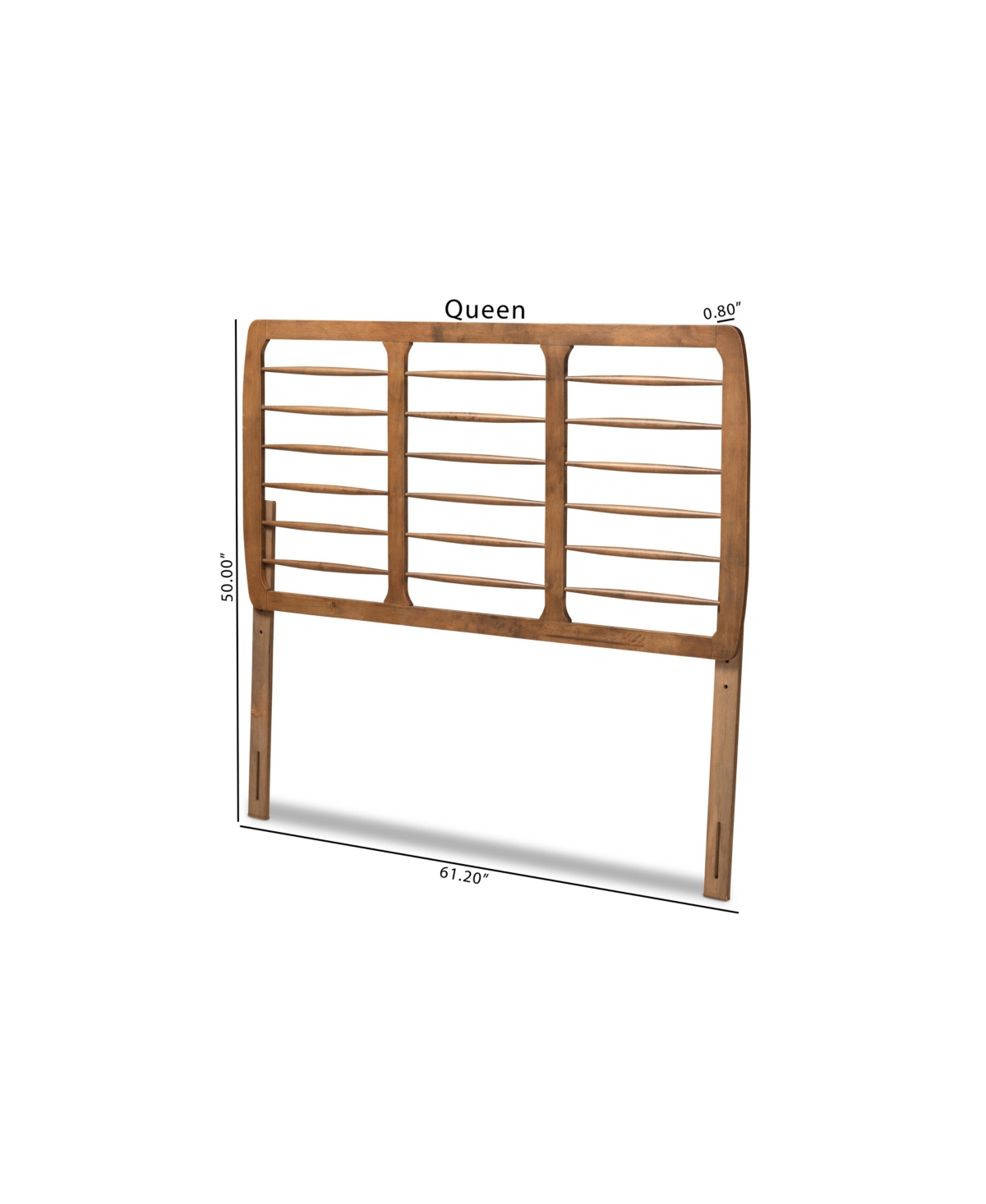 Baxton Studio Carolyn Mid-century Modern Full Size Finished Wood Headboard In Ash Walnut