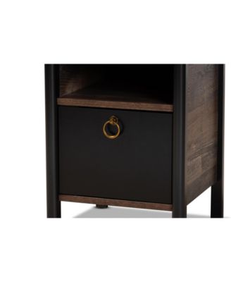 Vaughan Modern and Contemporary 19.5" Two-Tone and Finished Wood Nightstand