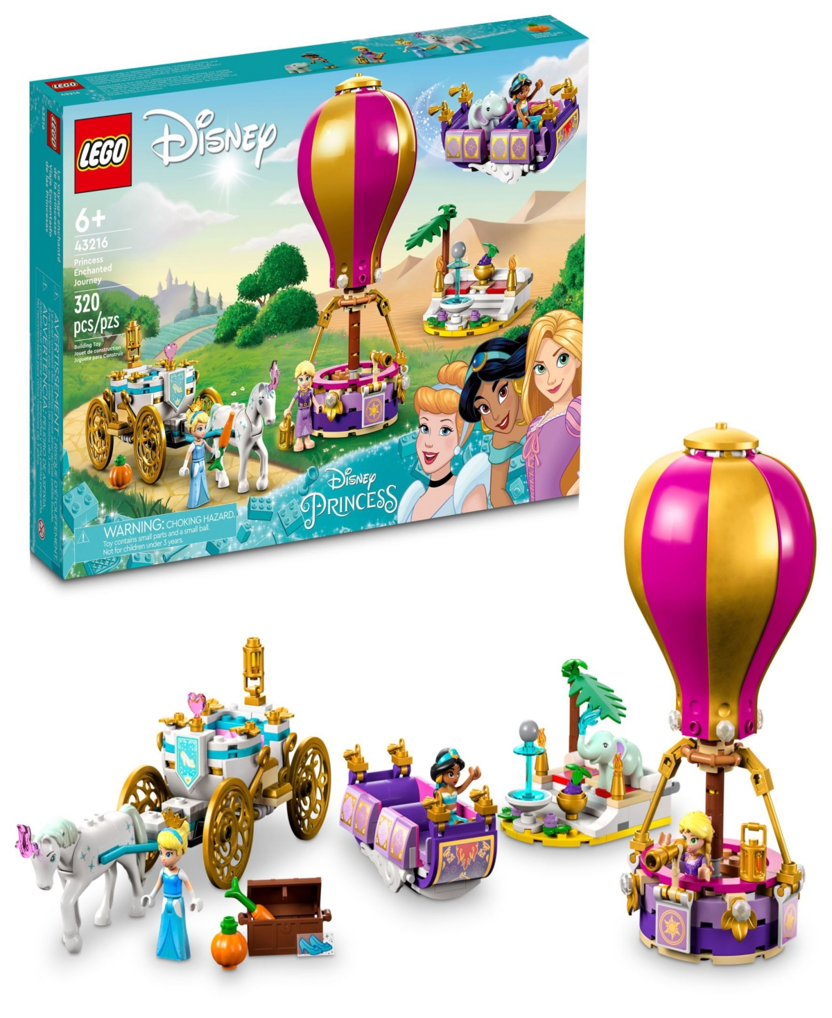 Lego Disney Princess Princess Enchanted Journey 43216 Toy Building Set With Cinderella, Jasmine And Rapun In Multicolor