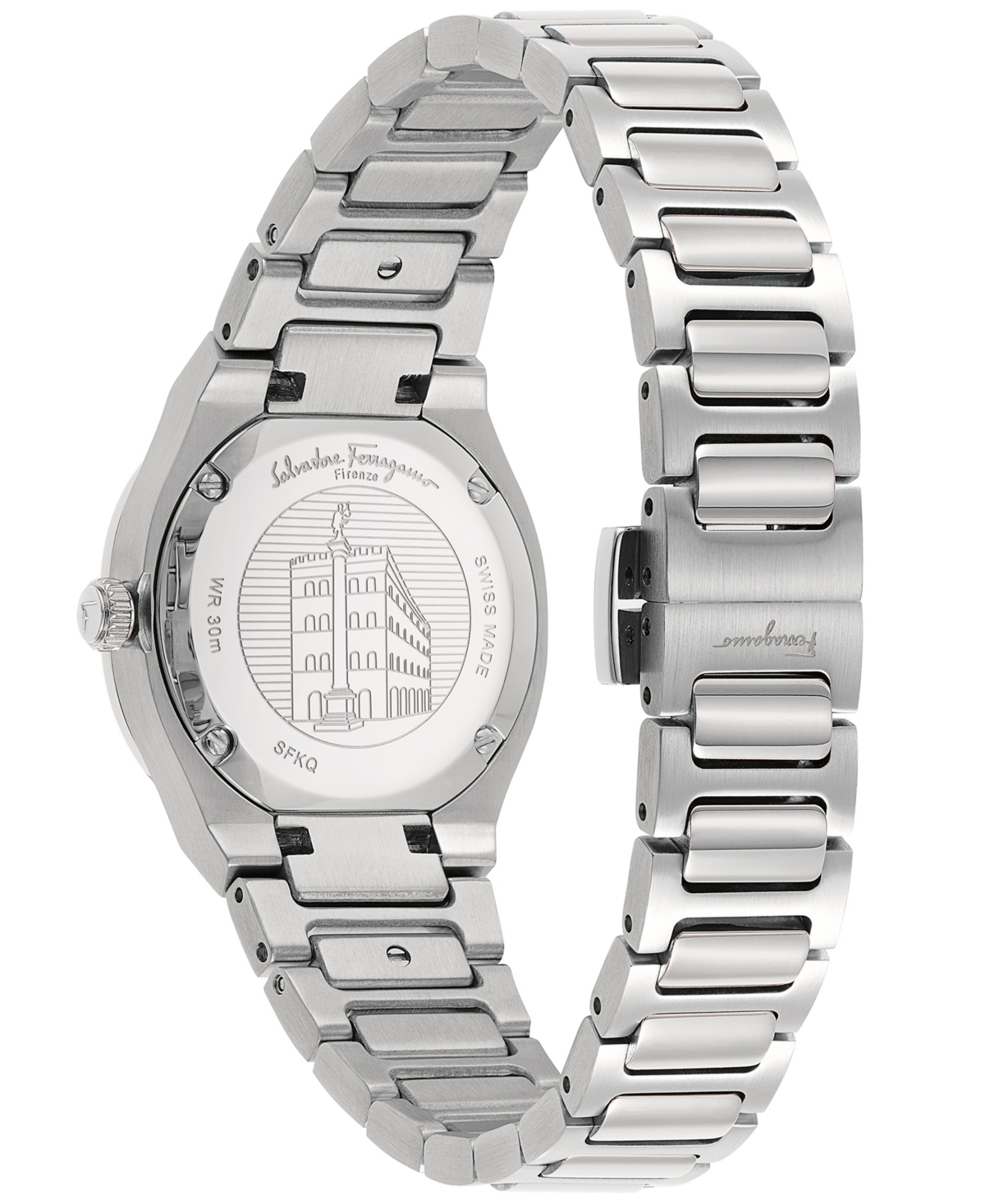 Shop Ferragamo Salvatore  Women's Swiss Elliptical Stainless Steel Bracelet Watch 28mm