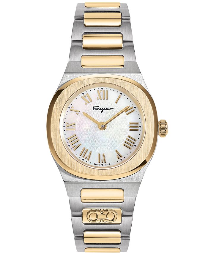 Salvatore Ferragamo Women s Swiss Elliptical Two Tone Stainless