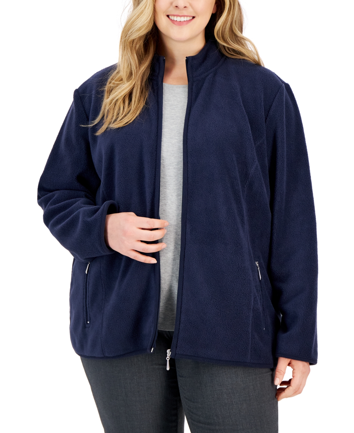 Karen scott fleece jacket plus size shop