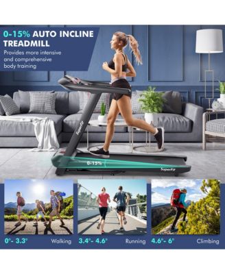 4.75HP Folding Treadmill w/Preset Programs Touch Screen Voice