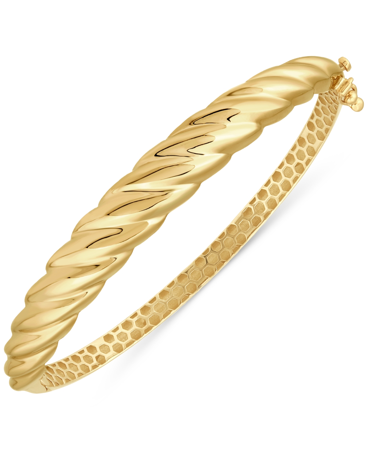 Macy's Polished Croissant Bangle Bracelet In 10k Gold