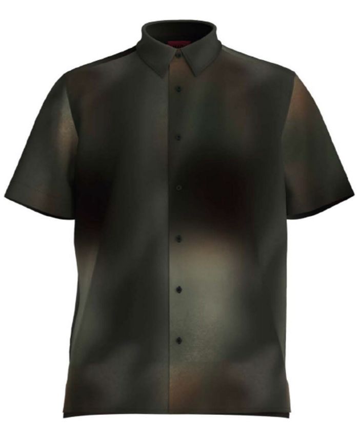 Hugo Boss Mens Shirt Stand Up Collar Oxford Button Up Shirt