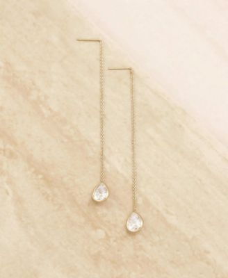 Crystal Teardrop Threader Earrings