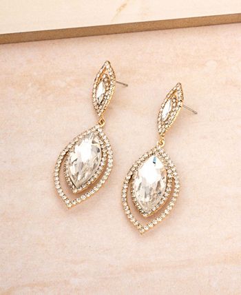 ETTIKA Timeless Crystal Dangle Earrings in 18K Gold Plating - Macy's