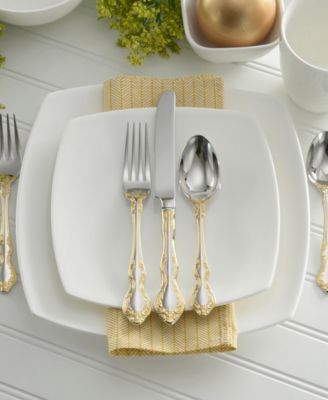 Golden Mandolina 45-Pc. Flatware Set, Service for 8