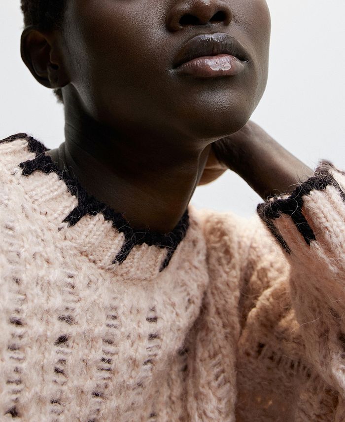 MANGO Women's Openwork Knit Sweater Macy's