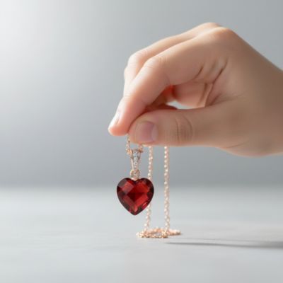 Women's Dazzling Heart-Shaped Cubic Zirconia Pendant Necklace