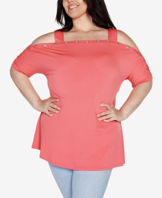 Plus Size Cold Shoulder Top