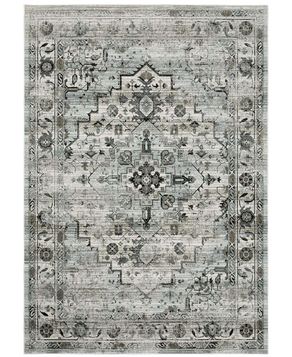 Km Home Astral 020ASL 9'10in x 12'10in Area Rug - Gray, Blue