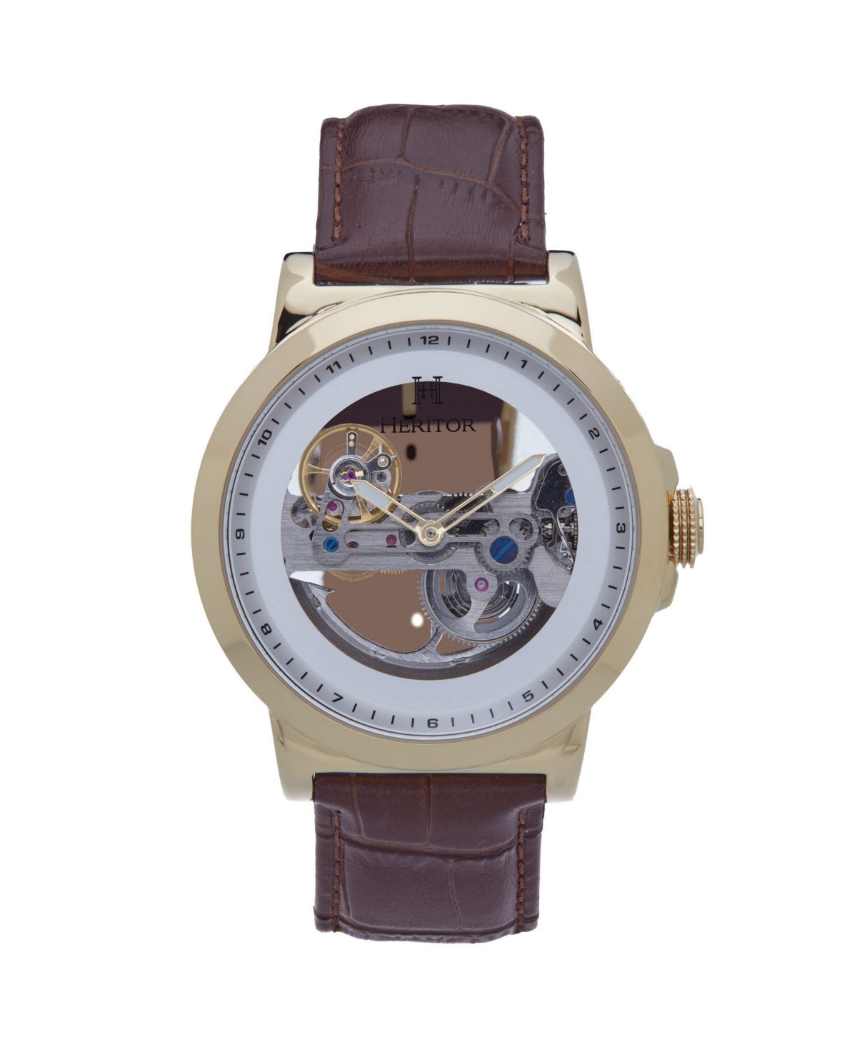 Men Xander Leather Watch - Gold/Brown, 45mm - Gold/brown