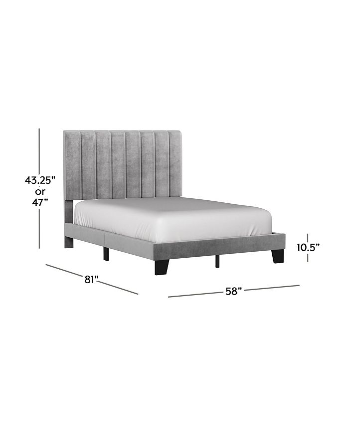 Hillsdale 43.25" 47" 100 Polyester Crestone Upholstered Furniture Full Platform Bed Macy's