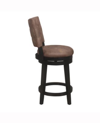 40.25" Wood and Upholstered Kaede Furniture Counter Height Swivel Stool
