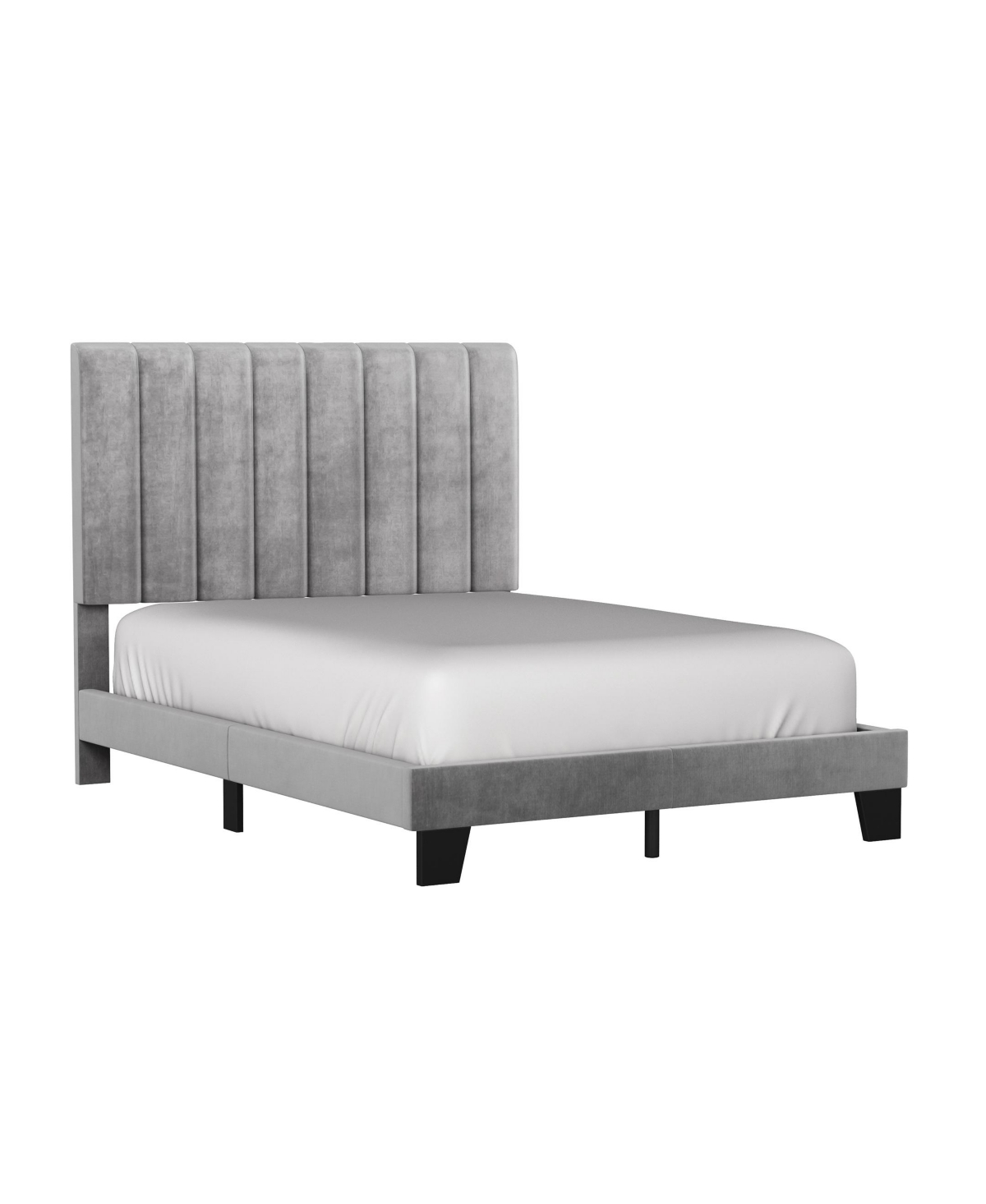 Hillsdale 43.25"- 47" 100% Polyester Crestone Upholstered Furniture Full Platform Bed In Gray