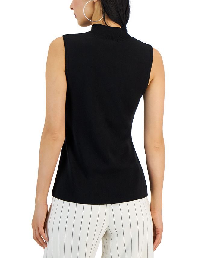 Tahari ASL Women's Mock Neck Sleeveless Pullover Top Macy's