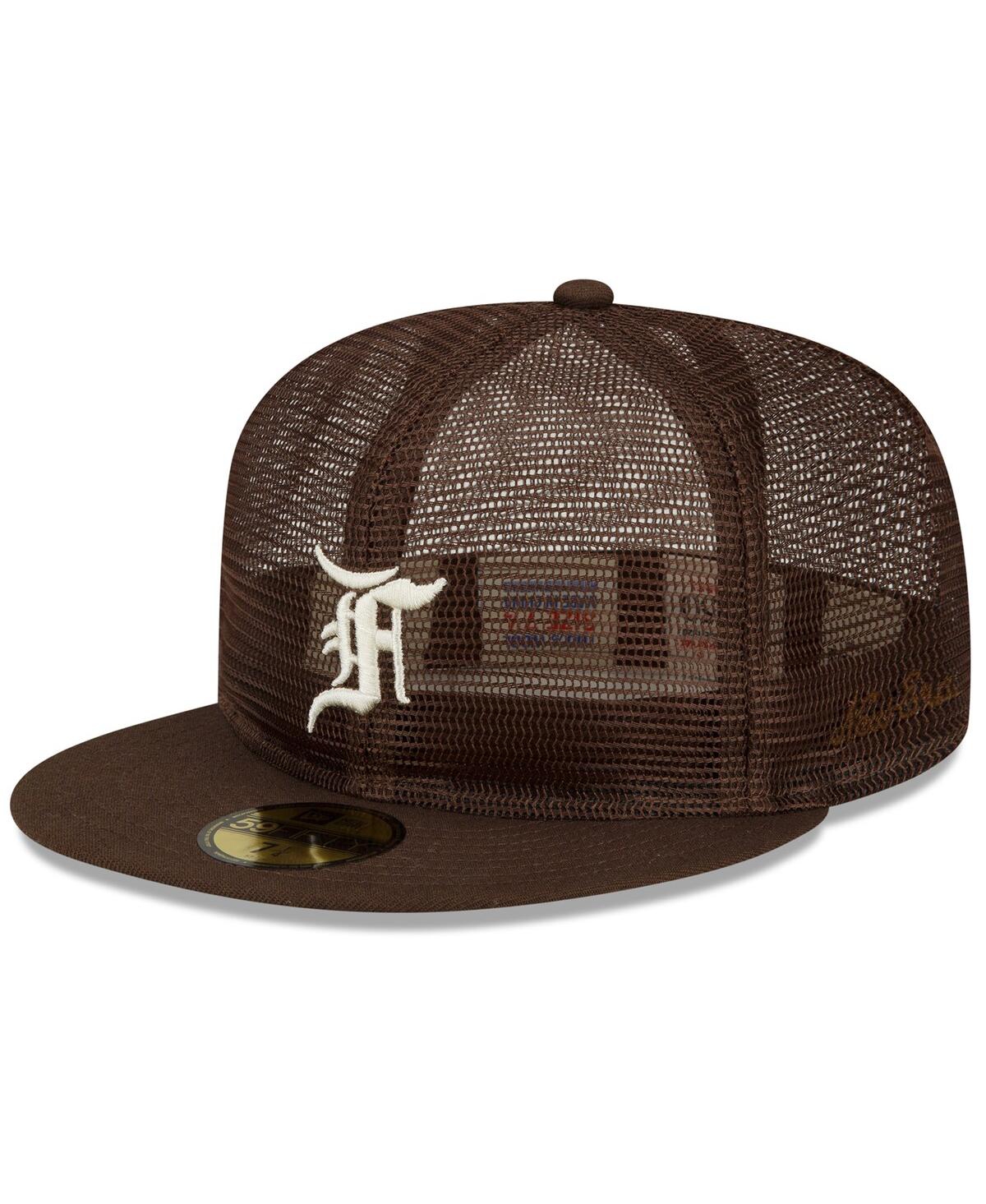 New Era Men's  X Fear Of God Brown Mesh 59fifty Fitted Hat