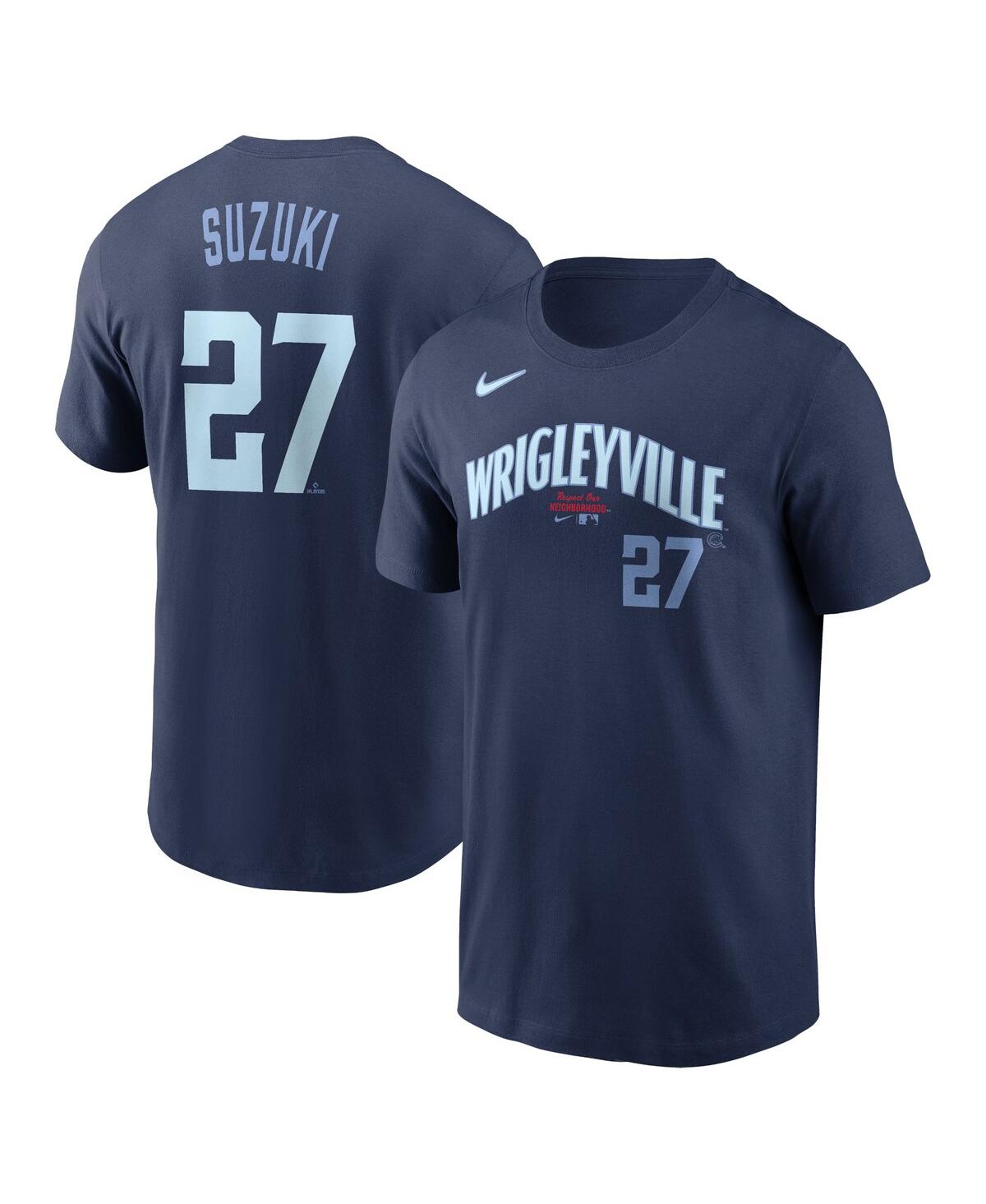 Men's Nike Seiya SuzukiChicago Cubs City Connect Name and Number T-shirt - Navy