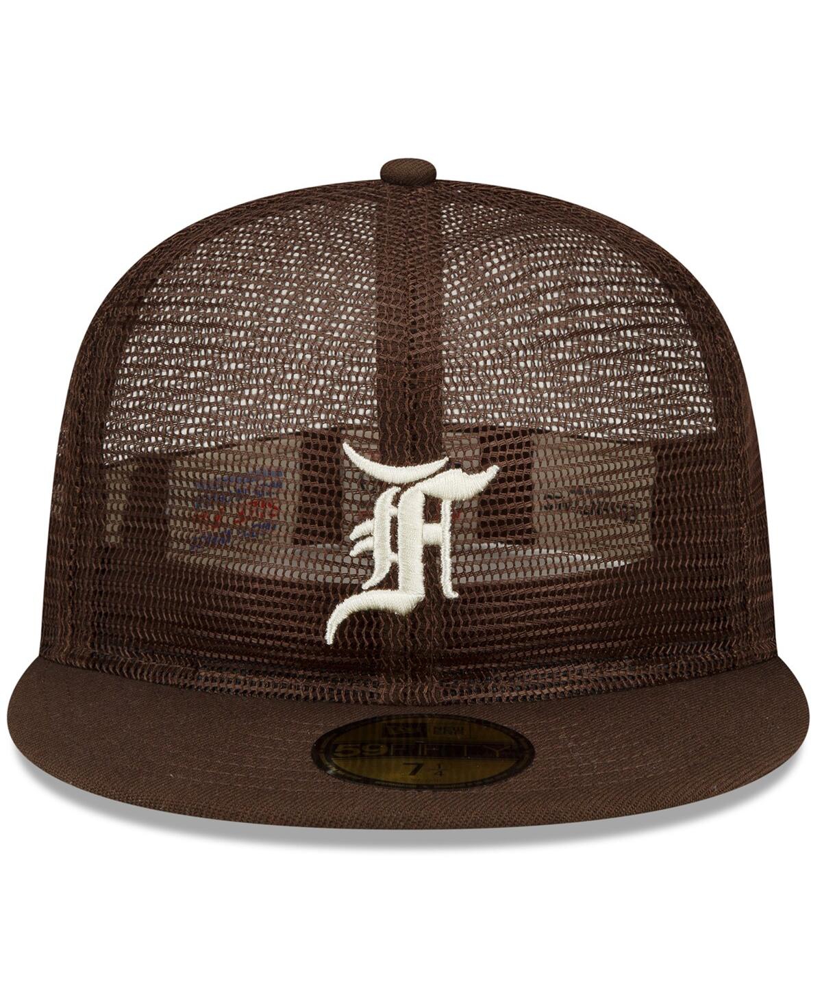Shop New Era Men's  X Fear Of God Brown Mesh 59fifty Fitted Hat