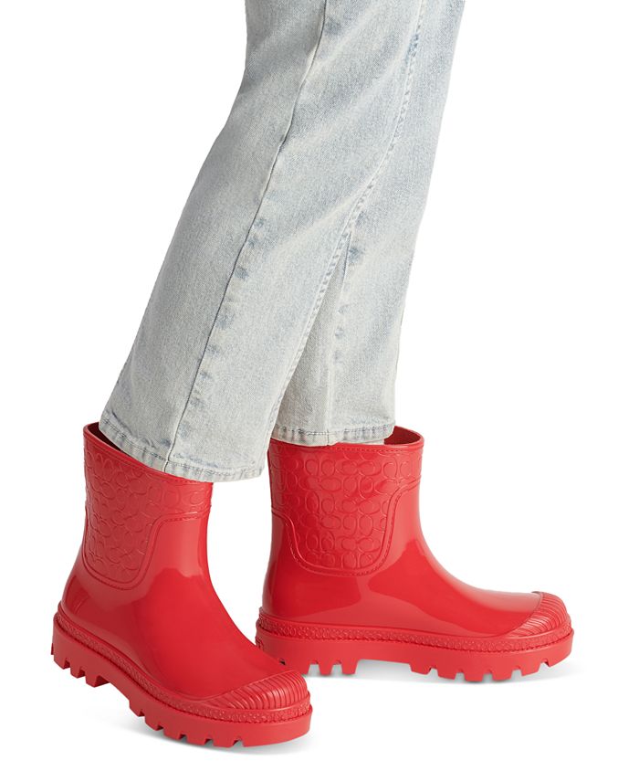 COACH Women's Millie Embossed PullOn Rain Booties & Reviews Booties