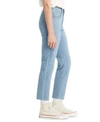 Levi's Women's 724 Straight-Leg Distressed Cropped Jeans - Macy's