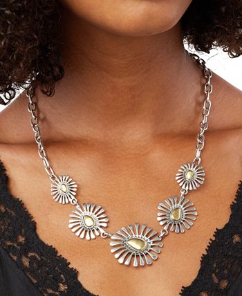 Lucky Brand - Necklace, Two-Tone Floral Collar Necklace