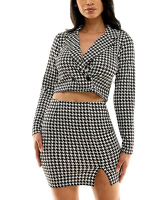 Almost Famous Juniors' Cropped Jacket Skirt Set Macy's
