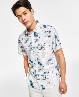 Nautica Men's Classic-Fit Scenic-Print Button-Down Shirt - Macy's