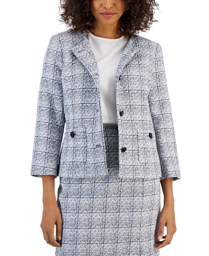 Nipon Boutique Women's Tweed Button-Front Jacket & Pencil Skirt Suit ...