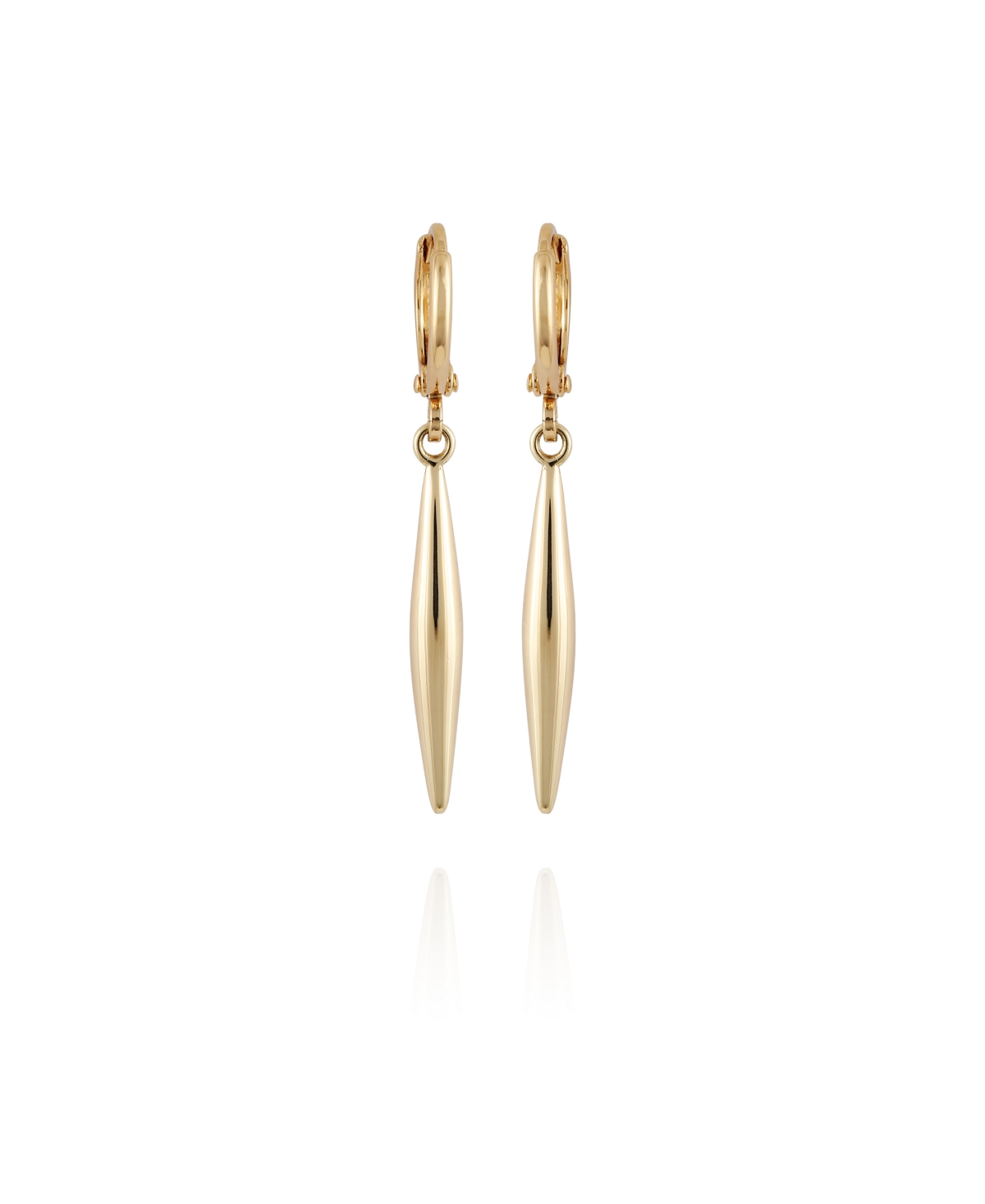 Gold-Tone Spear Dangle Huggie Hoop Dangle Drop Earrings - Gold