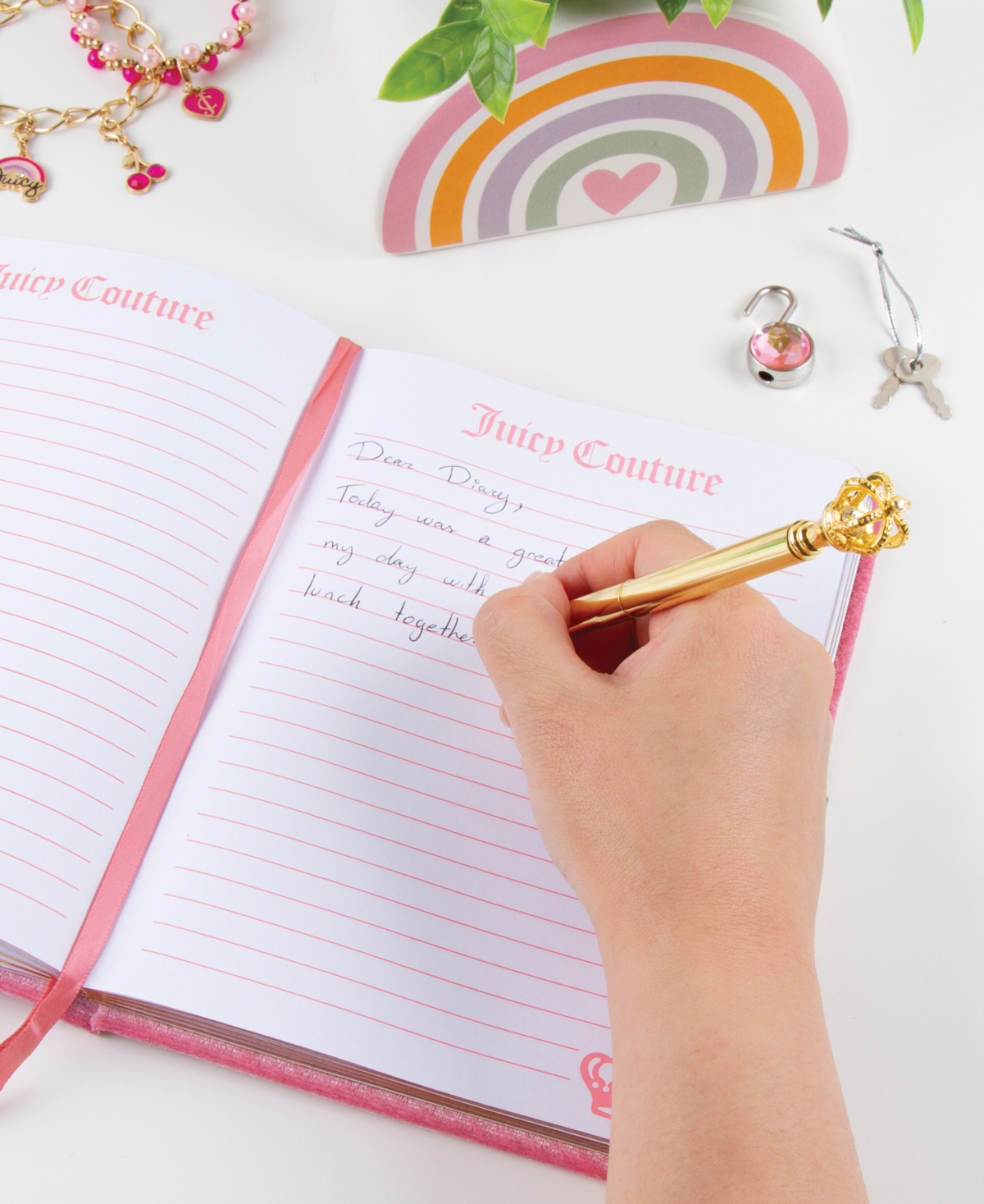 Shop Make It Real Juicy Couture Velvet Journal And Pen In Multi