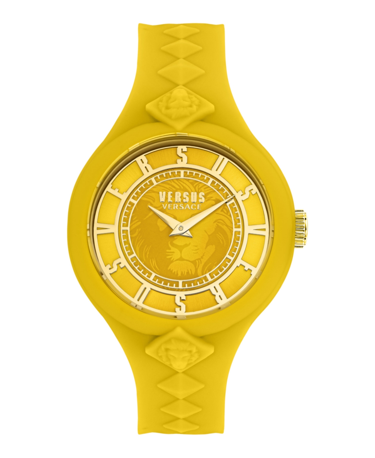 VERSUS WOMEN'S 2 HAND QUARTZ FIRE ISLAND YELLOW SILICONE WATCH, 39MM 