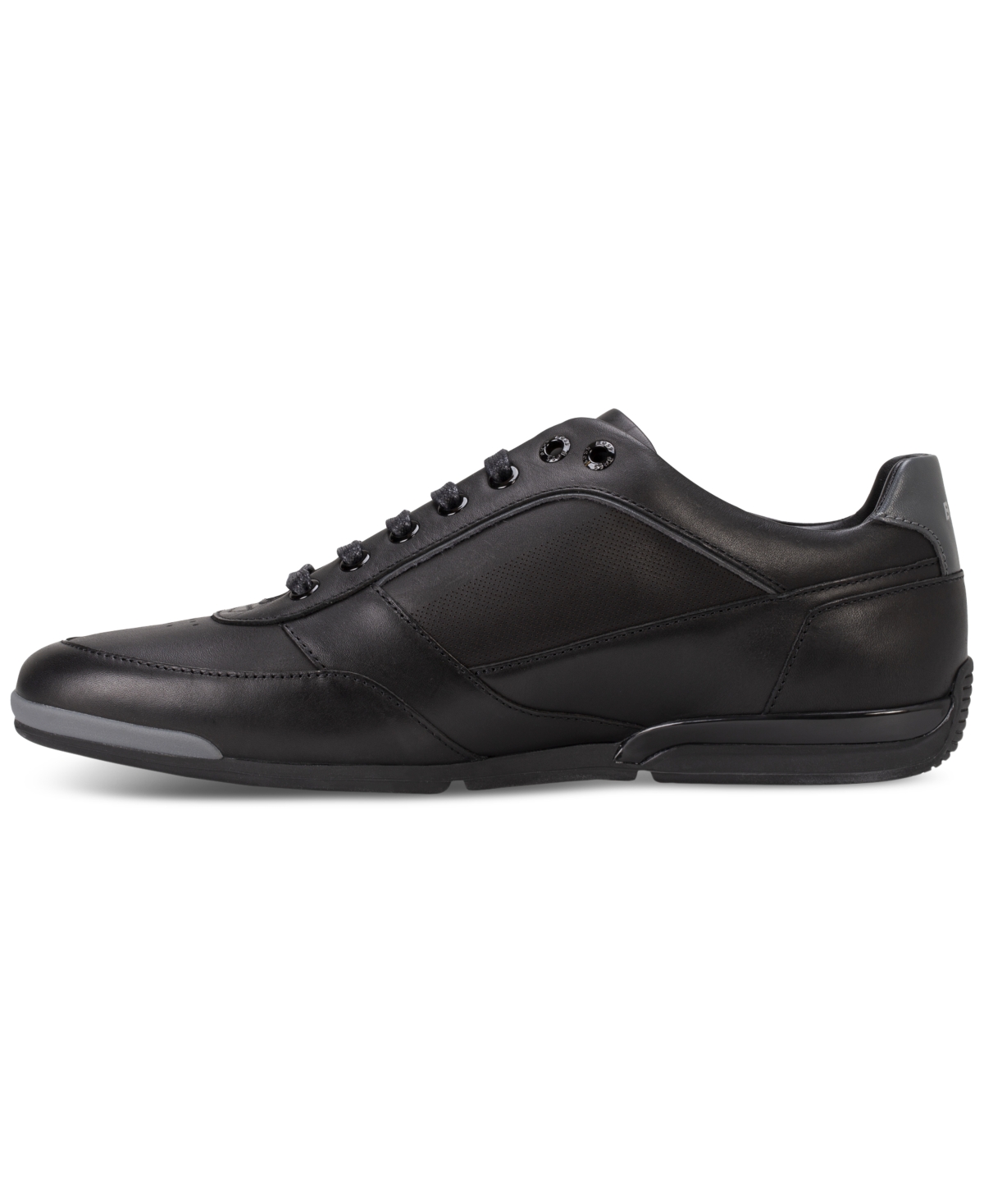 Shop Hugo Boss By  Men's Saturn Low-profile Leather Sneaker In Black