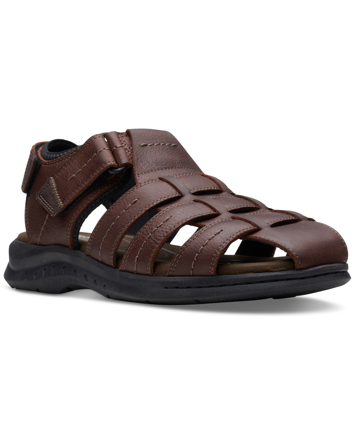 Clarks Men's Walkford Fish Tumbled Leather Sandals Men's Shoes