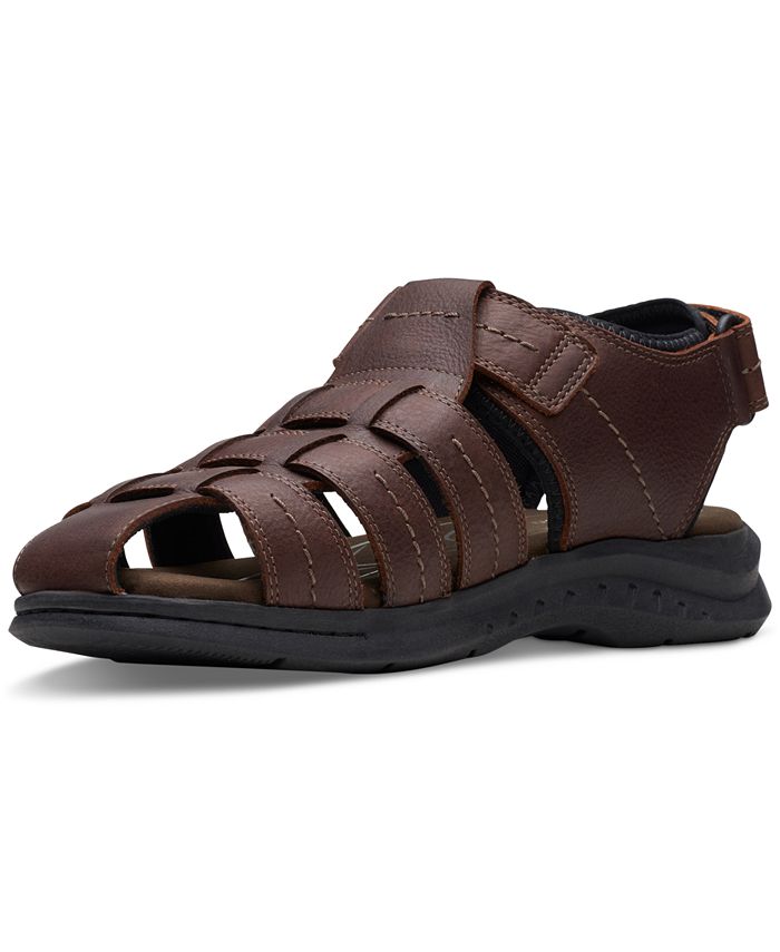 Clarks Men's Walkford Fish Tumbled Leather Sandals - Macy's